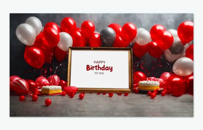 Shiny Birthday Party Frame Online Invitation 3D Design Slideshow